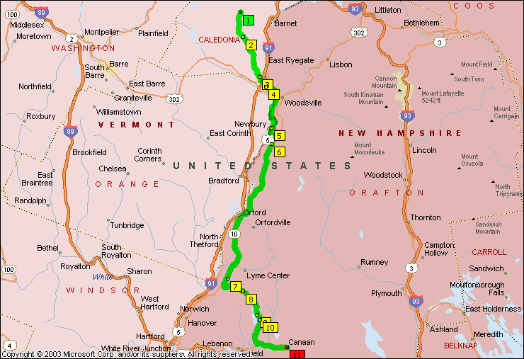 West Barnet to Canaan, NH